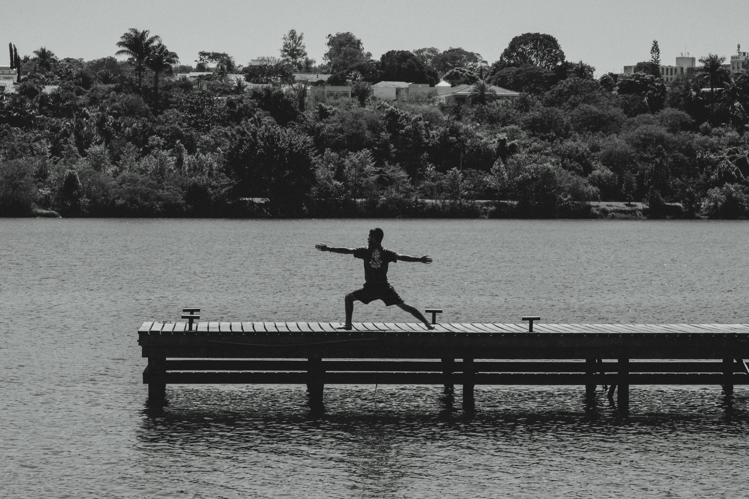 warrior pose yoga waves calm